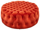 Round Ottoman Accent Tufted Chair, Orange, Velvet, Modern, Lounge Hospitality