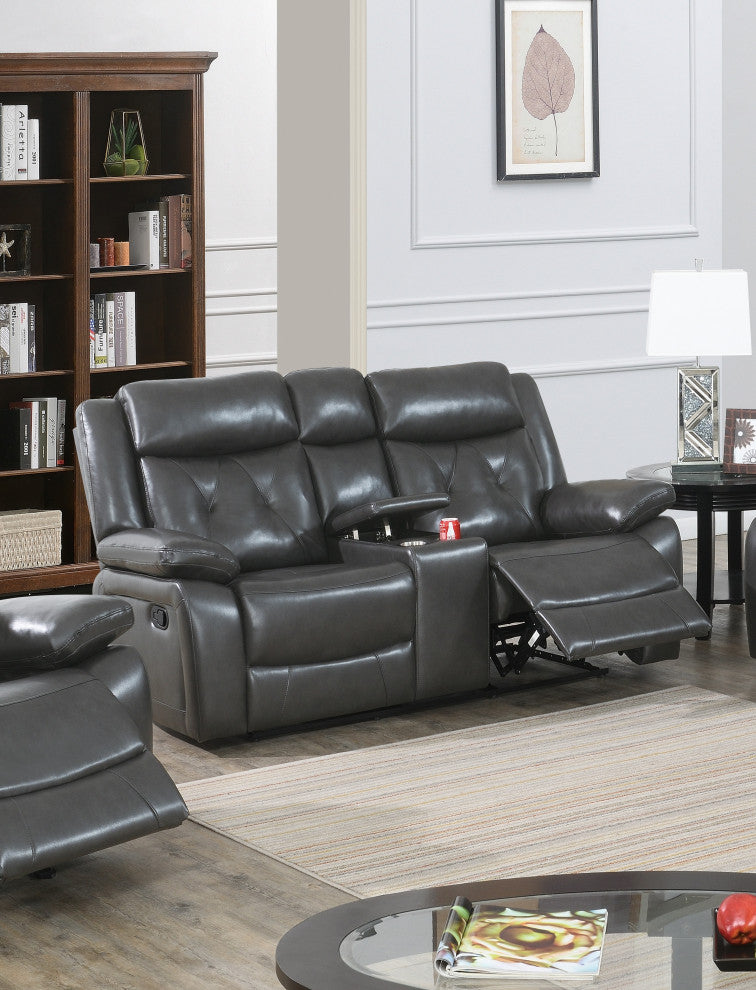 Tufted Manual Motion Loveseat, Gray