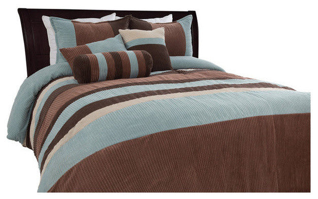 Geo 7-PC Complete Comforter Set, Blue, Full, 7-Pc