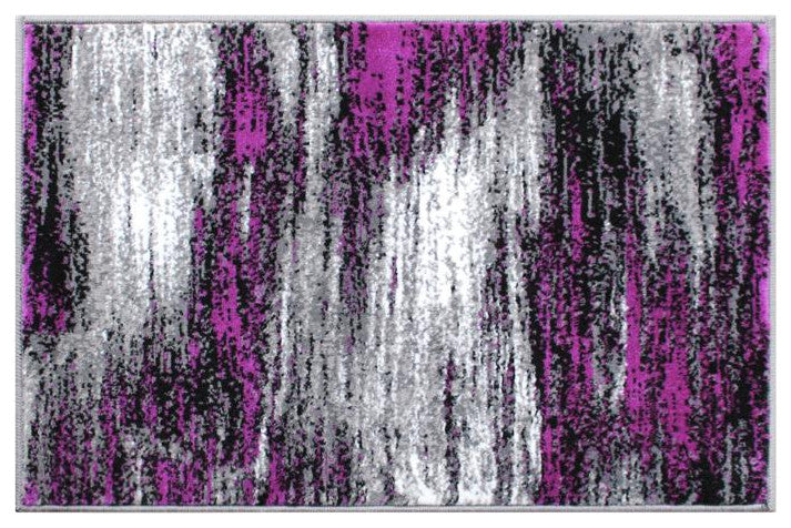 Rylan Collection Abstract Pattern Area Rug-Purple - 2' x 3'