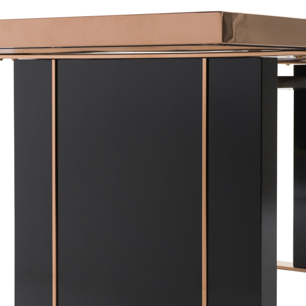 Nova Domus Cartier Modern Black and Rosegold Dining Table
