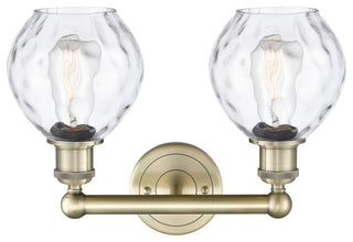 Waverly 2-Light 15" Bath Vanity Light, Antique Brass Finish, Clear Shade