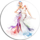 Beautiful Fashion Girl, Contemporary Round Wall Art, 23"