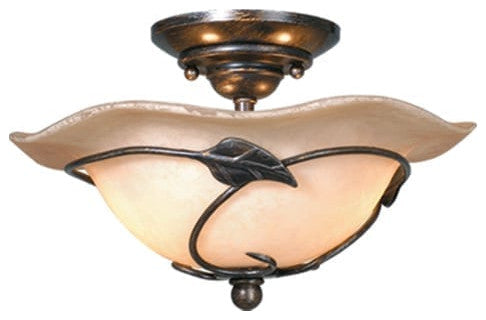 Vine 2L LED Fan Light Kit or Semi Flush Ceiling Light, Dual Mount Oil Shale