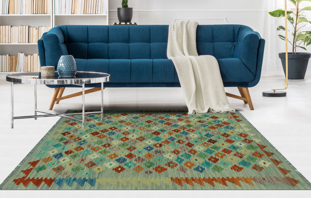 Sangat Kilim Kute Gray/Rust Rug, 3'5x4'10
