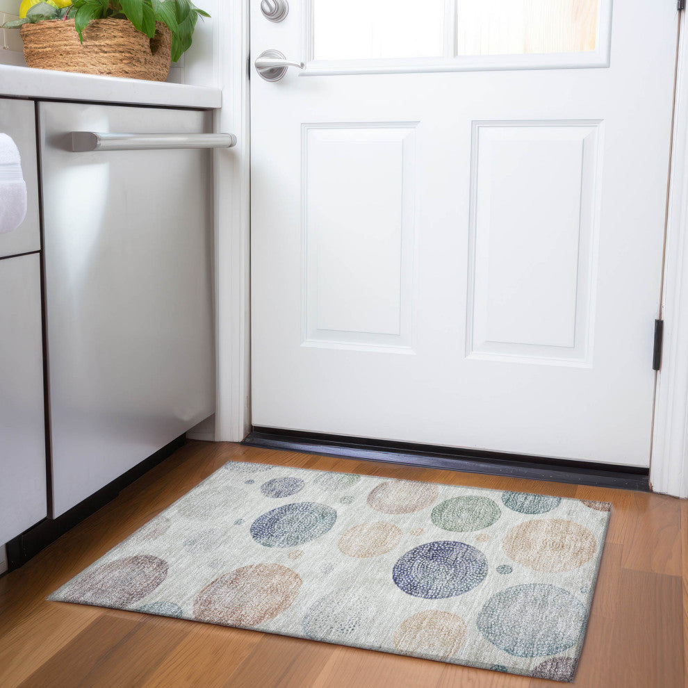 Machine Washable Indoor/Outdoor Chantille ACN1897 Beige 1'8" x 2'6" Rug