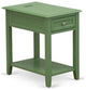 Bedroom Nightstand, 1 Wooden Drawer, Clover Green Finish