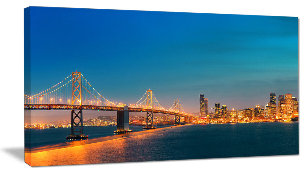 "Illuminated San Francisco Skyline" Canvas Print32"x16"