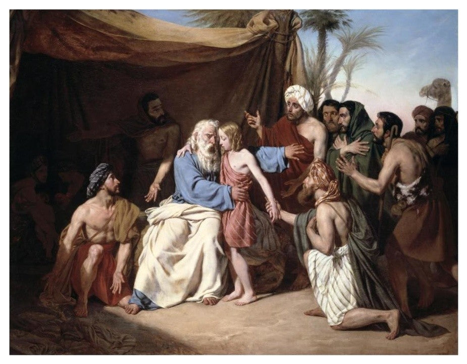 "Jacob Refusing To Let Benjamin Leave" Paper Print by Eugene Roger, 18"x14"