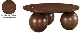 Fitch Oak Veneer Coffee Table, Brown, Round