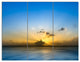 Sunset Lake in South Thailand, Large Seashore Canvas Wall Art, 36x28, 3 Panels