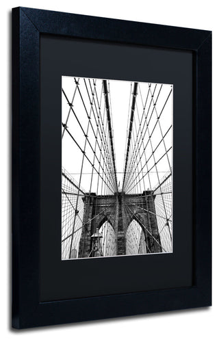 'Brooklyn Bridge 3' Matted Framed Canvas Art by CATeyes
