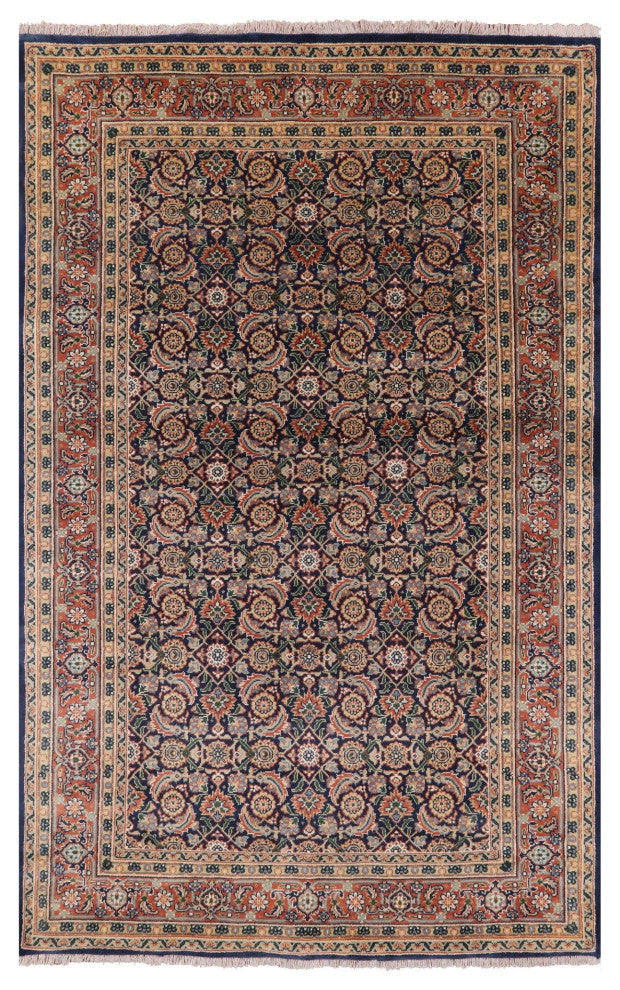 4' 11" X 7' 9" Handmade Persian Hill Herati Wool Rug Q7163