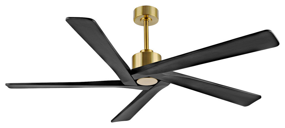 64" Reversible 5-Blade DC Ceiling Fan With Remote Control, Gold/Black