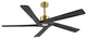 64" Reversible 5-Blade DC Ceiling Fan With Remote Control, Gold/Black