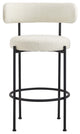 Albie Boucle Fabric Bar Stools - Set of 2 - Ivory Black