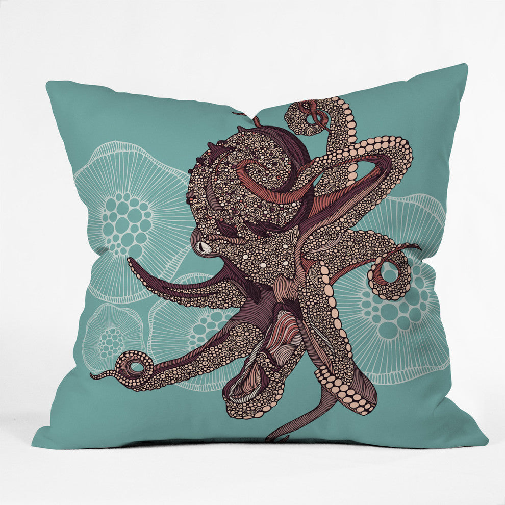 Valentina Ramos Octopus Bloom Throw Pillow, 16"x16"