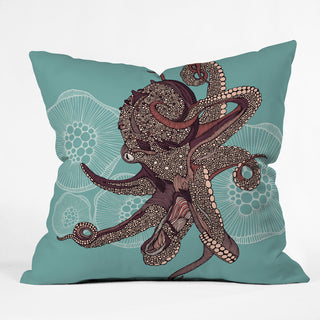 Valentina Ramos Octopus Bloom Throw Pillow, 16"x16"
