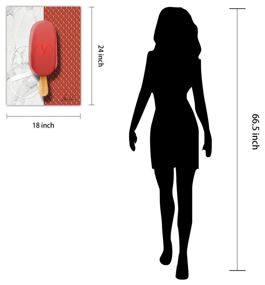 "Valentino Glamour" Frameless Floating Tempered Glass Panel Graphic Wall Art