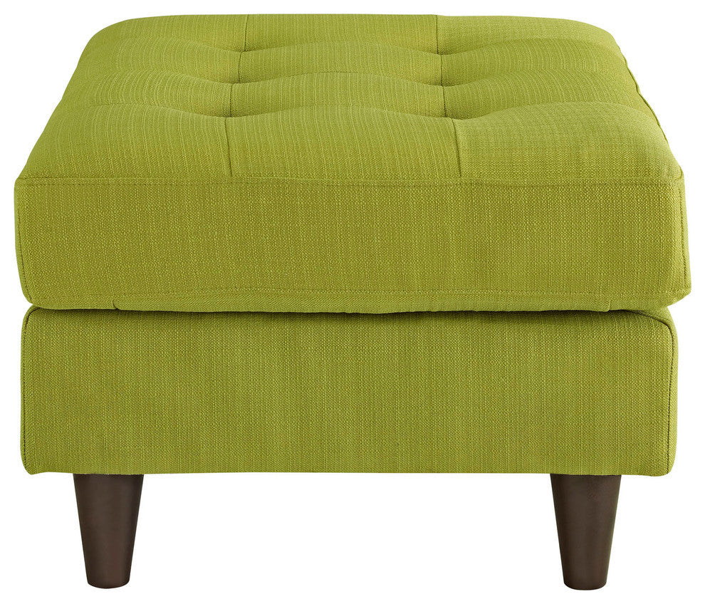 Modern Contemporary Upholstered Ottoman, Wheatgrass Fabric