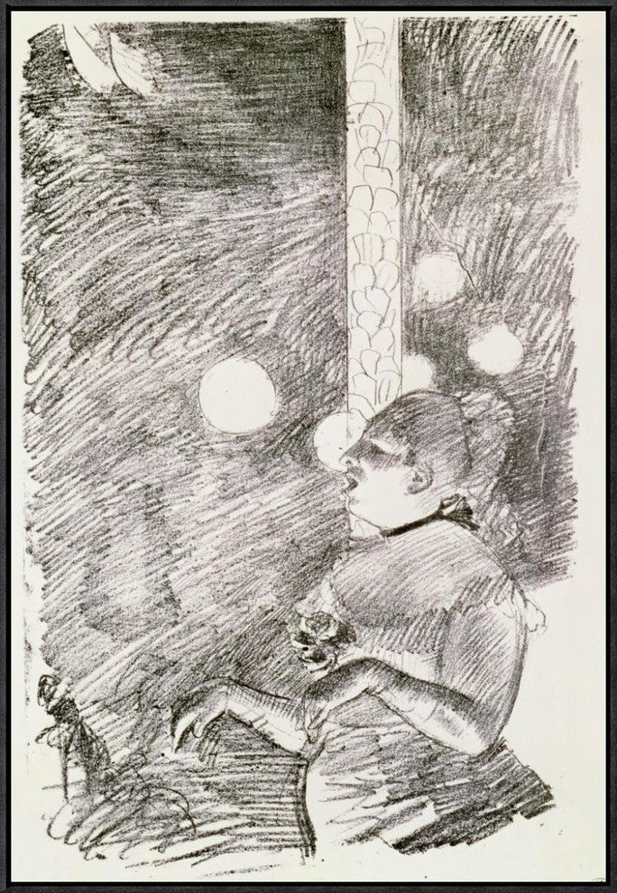 "The Song of The Dog" Framed Canvas Giclee by Edgar Degas, 21x31"