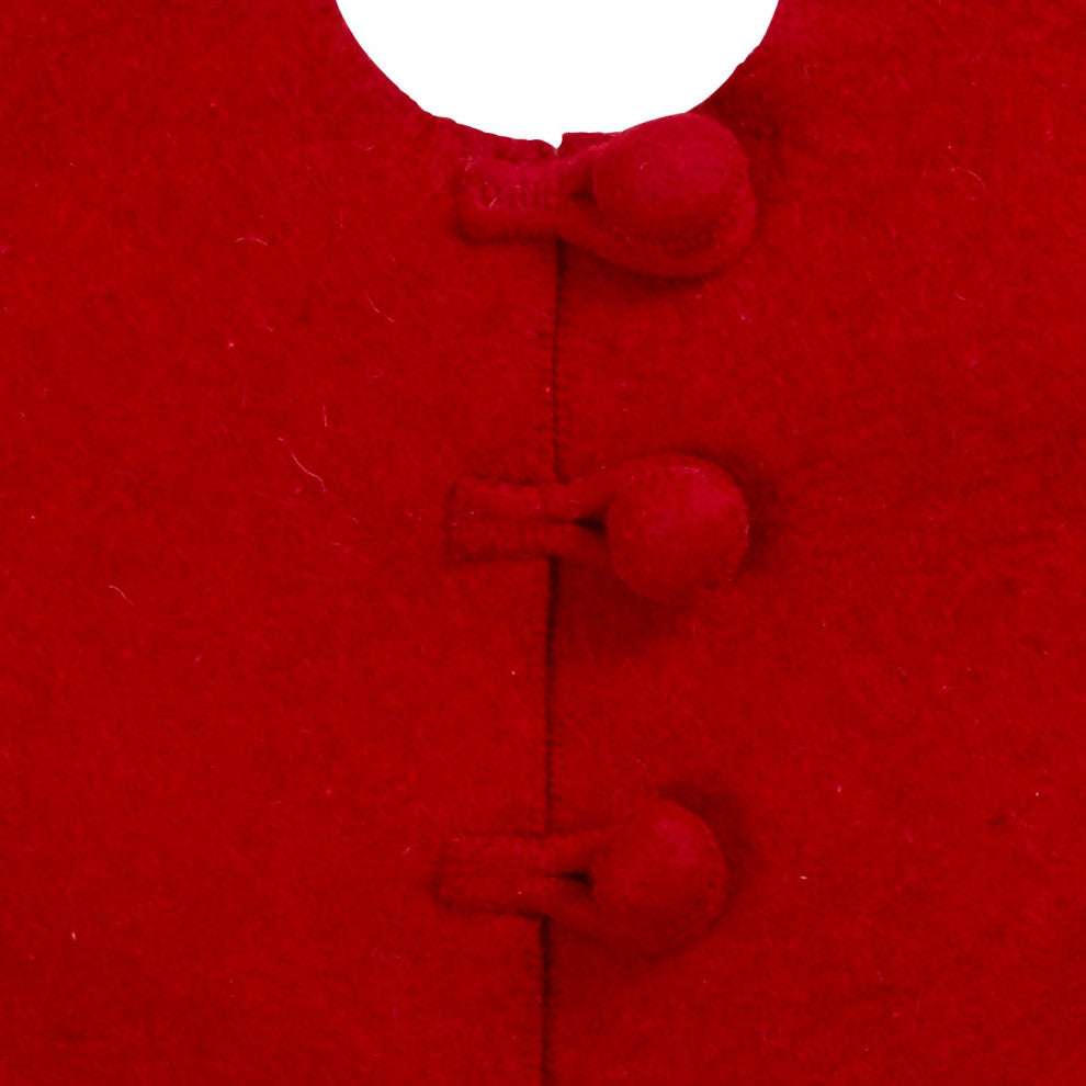 Mistletoe Border on Red Mini Christmas Tree Skirt - 26"
