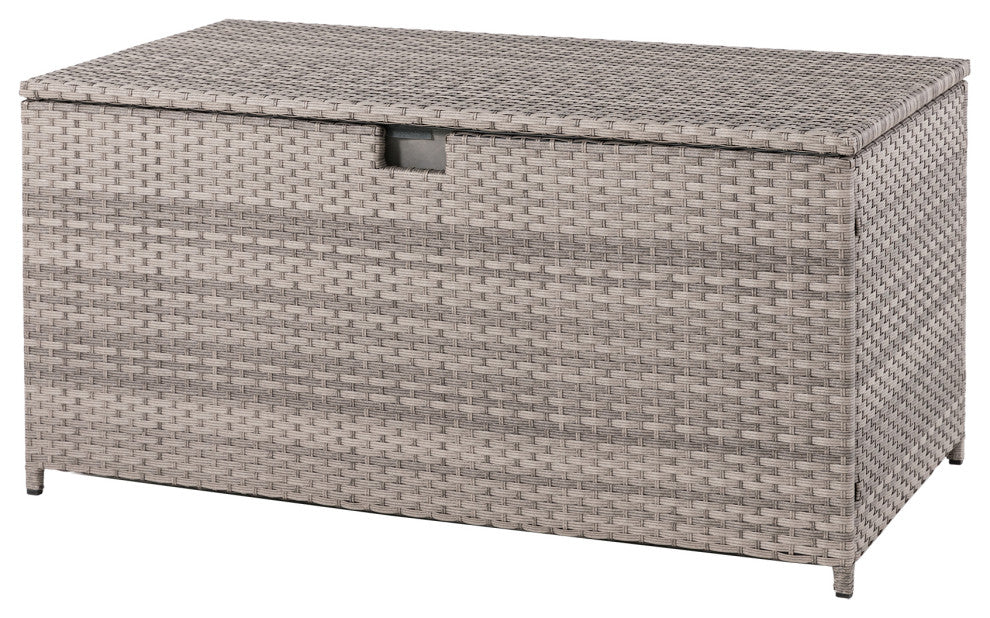 Outdoor Wicker Storage Box, Gray