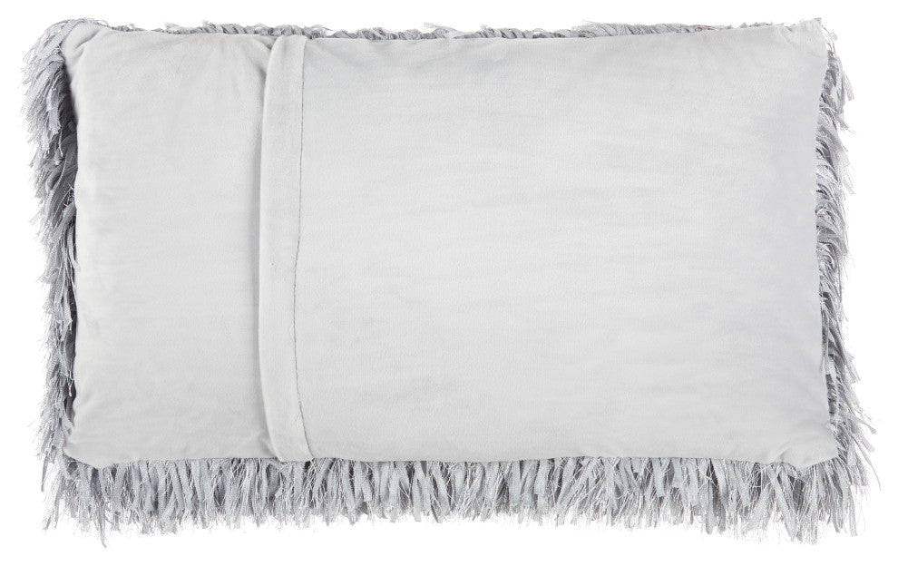 Mina Victory TL048 Throw Pillow, Light Grey, 14" x 24"