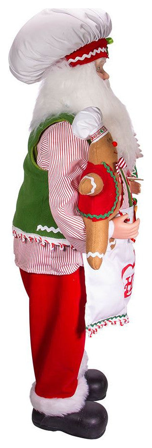 Kurt Adler 40" Christmas Chef Santa with Gingerbread