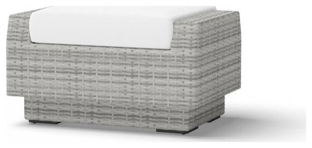 Cannes Deluxe 8 Piece Aluminum Outdoor Patio Sofa and Club Chair Set, Centered Ink