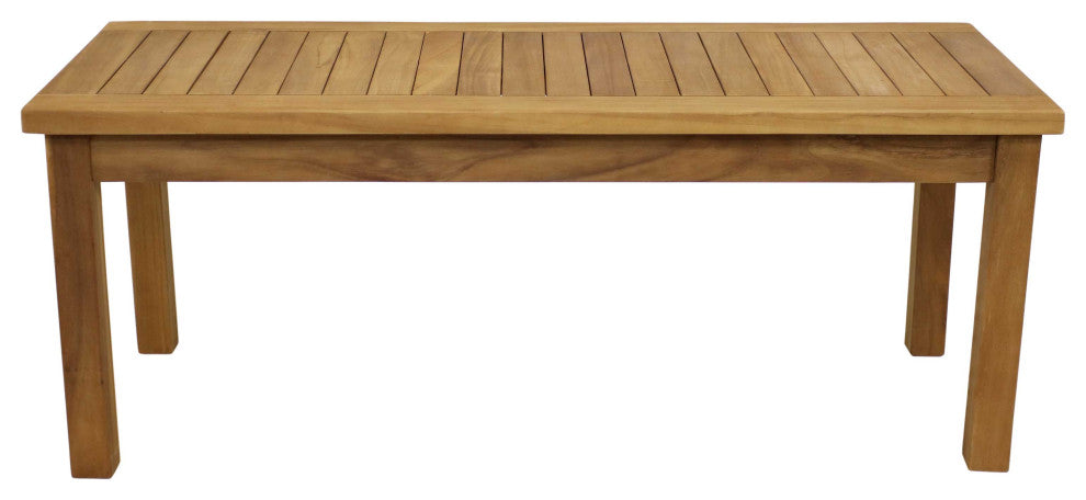 Sunndyaze Teak Wooden Outdoor Patio Coffee Table, Stain, 45" Table