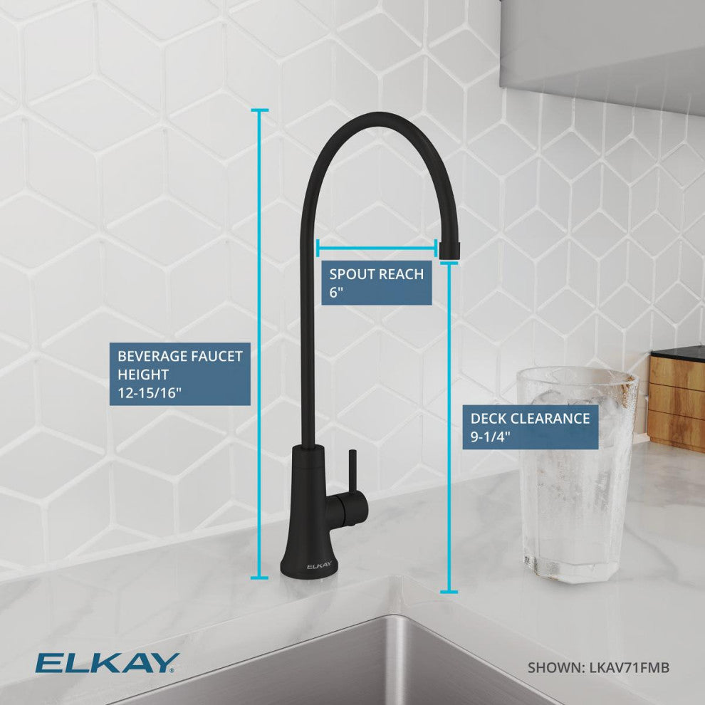 Elkay Avado Single Lever Filtered Beverage, Matte Black