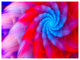Rotating Red Pink Fractal Flower, Floral Canvas Art Print, 40"x30"