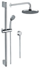 Polished Chrome Shower System With Hand Shower and Sliding Rail, Showerhead, and