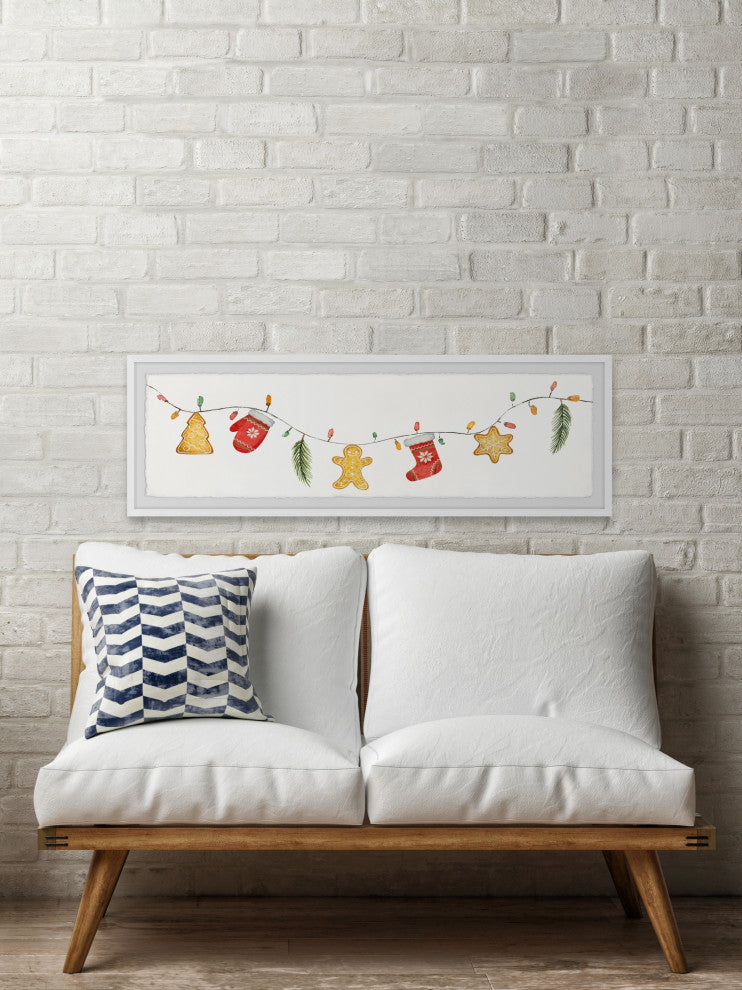 "Crafty Christmas Decor" Framed Painting Print, 45x15