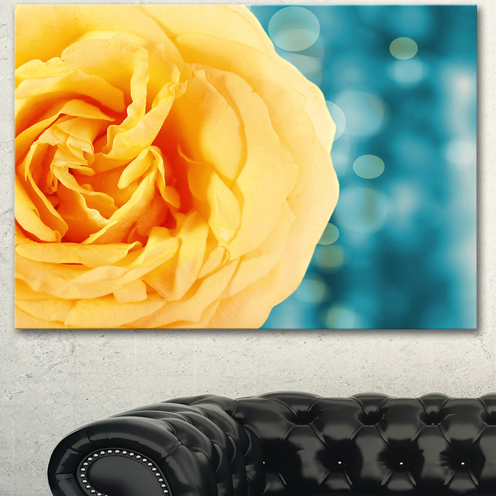 Rose Flower with Lit up Background, Large Floral Canvas Artwork, 40"x30"