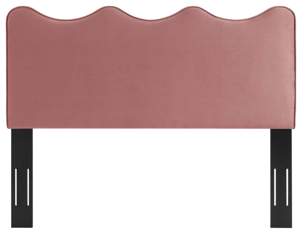 Headboard, Full Queen Size, Velvet, Pink, Modern Contemporary, Bedroom Master