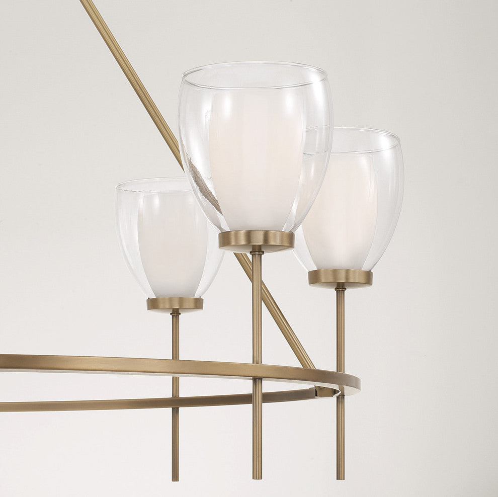 Capital Lighting 455981 Joss 8 Light 46"W Chandelier - Aged Brass