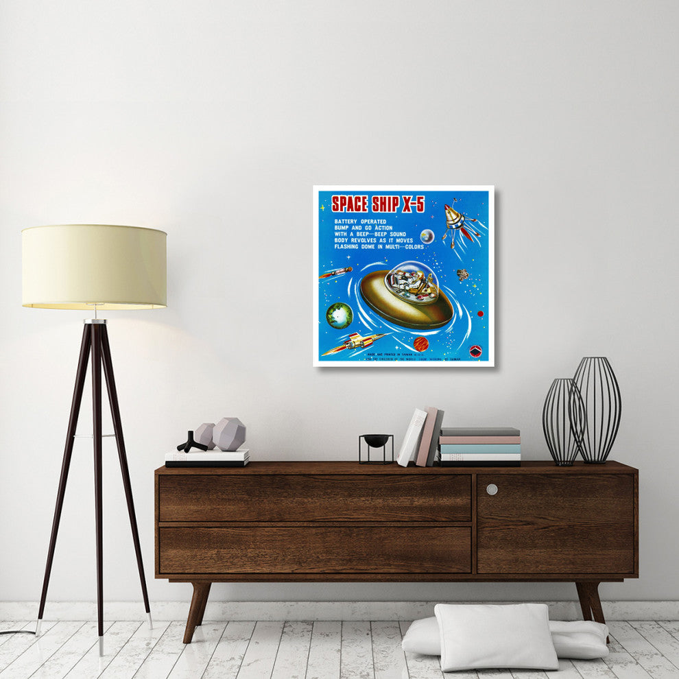 "Space Ship X-5" Digital Paper Print by Retrorocket, 32"x32"