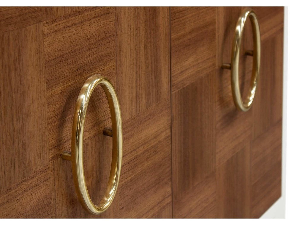 Facets Modern 36" Two-Door Cabinet, Quartered Walnut