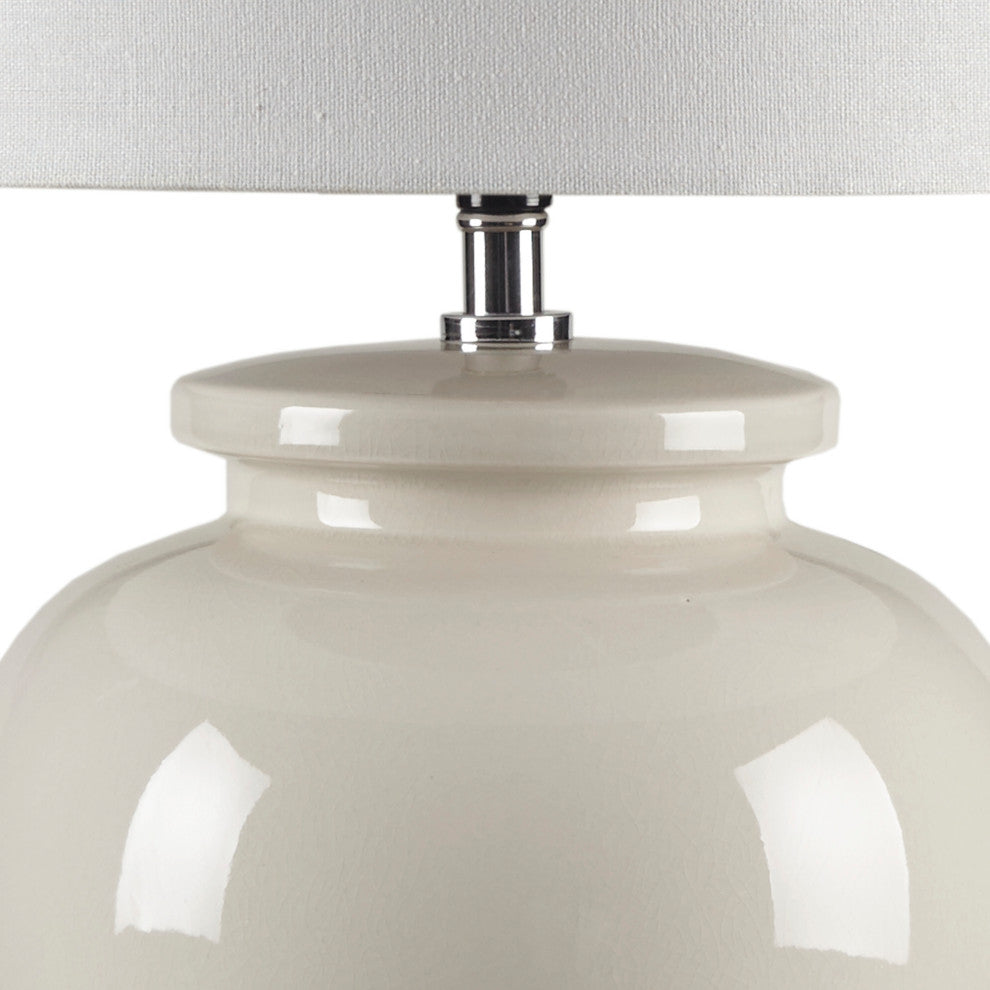 INK+IVY Anzio Vase Shape Ceramic Table Lamp, Cream