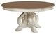 Furniture of America Clyde Rustic Wood Round Dining Table in Antique White