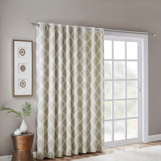 SunSmart Blakesly Ikat Blackout Window Panel, Grey, Taupe, 100"x84"