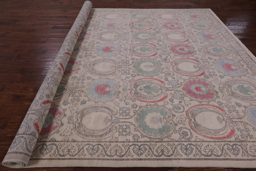 William Morris Hand Knotted Wool Rug 9' 1" X 11' 4" Q4614