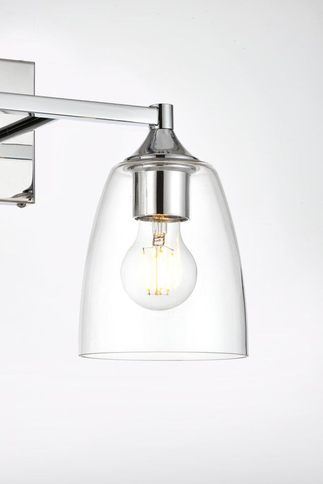 2 Light Chrome And Clear Bath Sconce