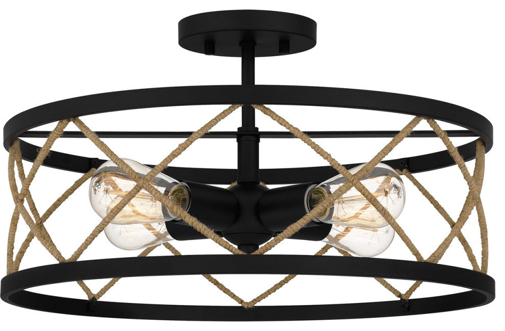 Quoizel-QSF5632MBK- 4Light Semi-Flush Mount, Quoizel Semi-Flush Mount