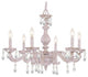 Crystorama Paris Market 6 Light Clear Crystal White Chandelier, Antique White