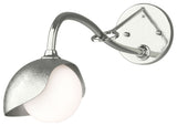 Brooklyn 1-Light Single Shade Sconce, Sterling, Sterling, Opal Glass