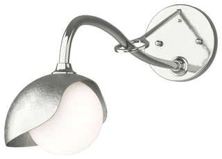 Brooklyn 1-Light Single Shade Sconce, Sterling, Sterling, Opal Glass