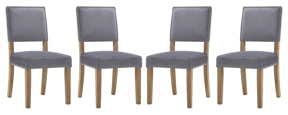 Gray Oblige Dining Chair Wood Set of 4